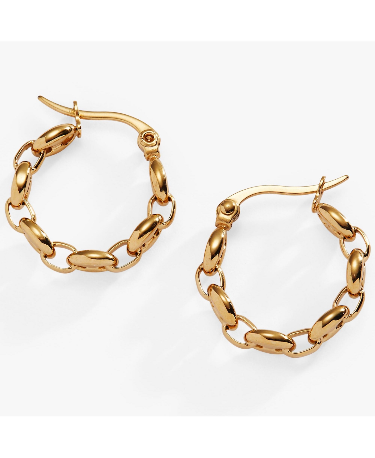 Alex and Ani Frozen Mariner Chain Hoop Earrings - Gold