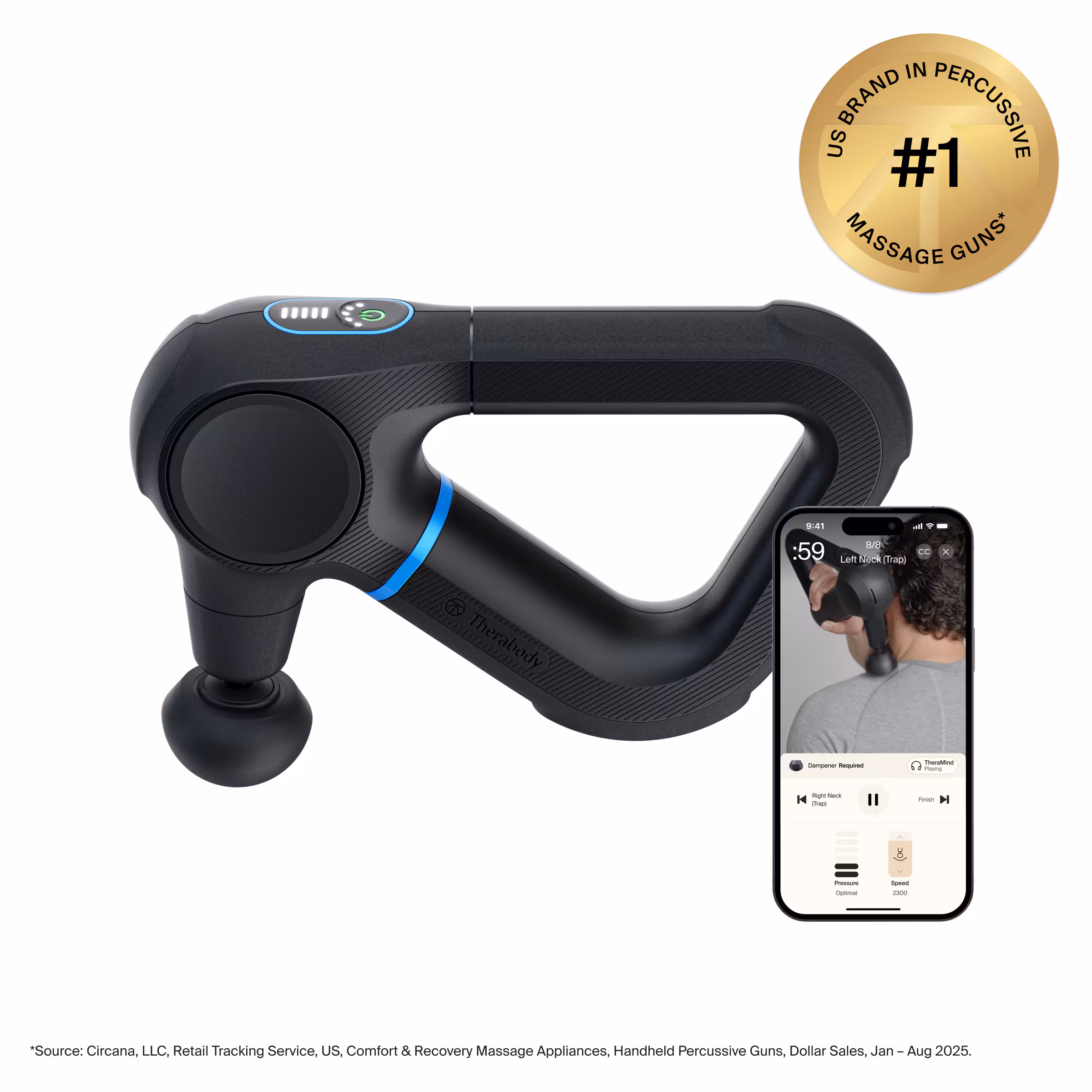 Therabody - Theragun Prime (6th Generation) - Powerful Massage In A Durable, Impact-Resistant Design For Reliable Recovery - Black